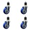 Service Caster 4'' SS Blue Poly Wheel Swivel 1-7/8'' Expanding Stem Caster Set, 4PK SCC-SSEX20S414-PPUB-BLUE-178-4 - alternate 1